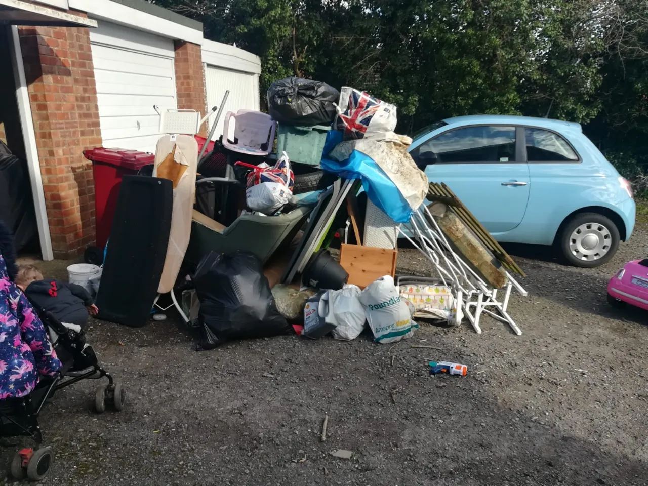 Pile of garage junk taken away and cleared by Clearance Experts